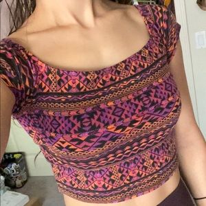 Aztec Fitted Crop Top